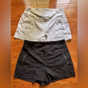 Athleta Black and Tan Trekkie Shorts